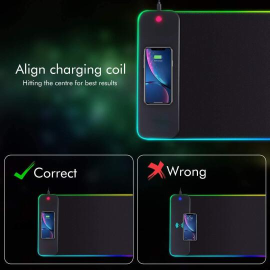 Irvingwad Wireless Charging RGB Luminous Mouse Pad Keyboard Pad