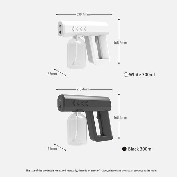 Irvingwad Indoor Wireless Alcohol Handheld Blue Light Atomizing Disinfection Gun