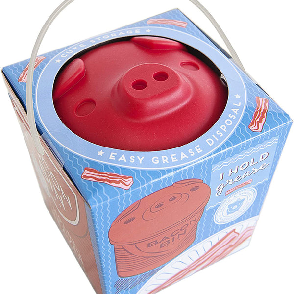 Irvingwad Designs Original Bacon Bin Grease Strainer and Storage-1 Cup Capacity, Red