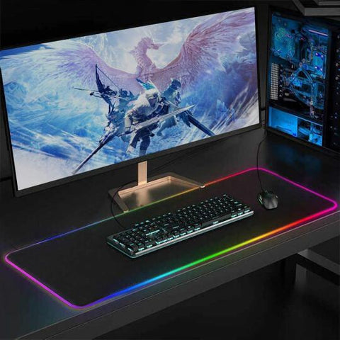 Irvingwad Wireless Charging RGB Luminous Mouse Pad Keyboard Pad